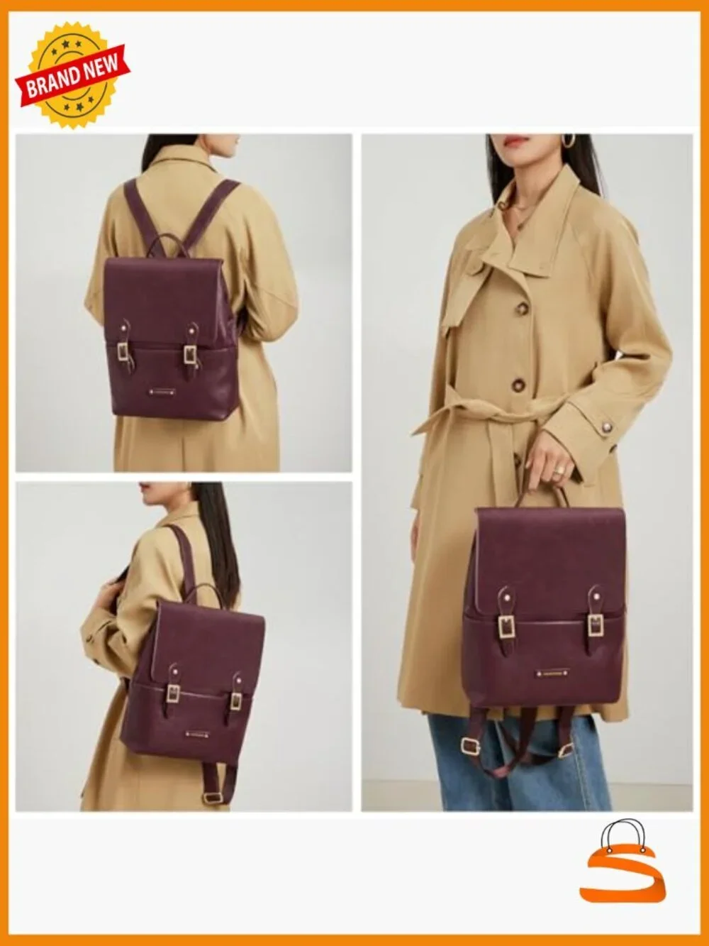 Genuine Leather Convertible Backpack Purse Fashion Travel Daypack Laptop Bag